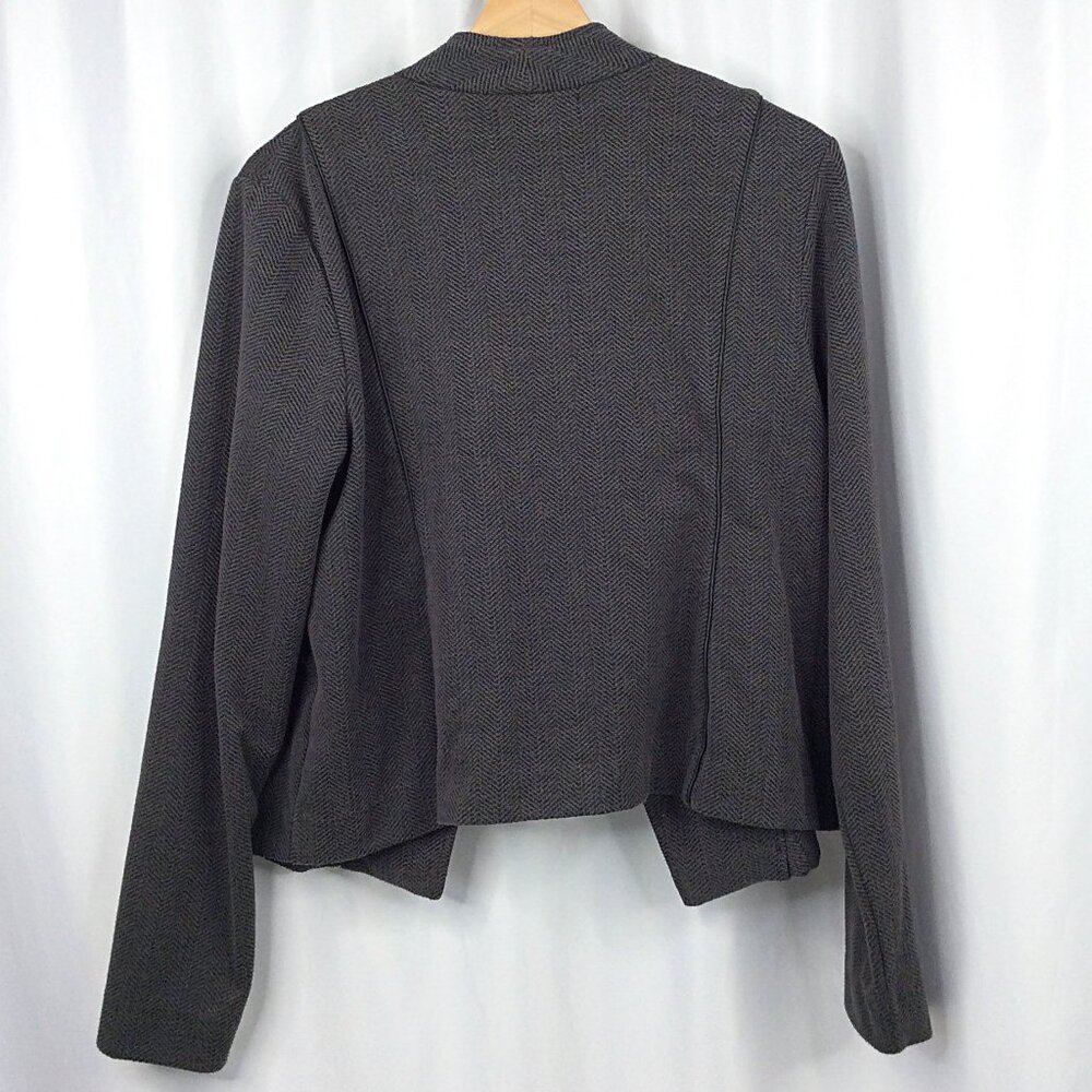 Banana Republic Soft Moto Open Front Blazer Jacket Women's Size Large Gray - Picture 2 of 6